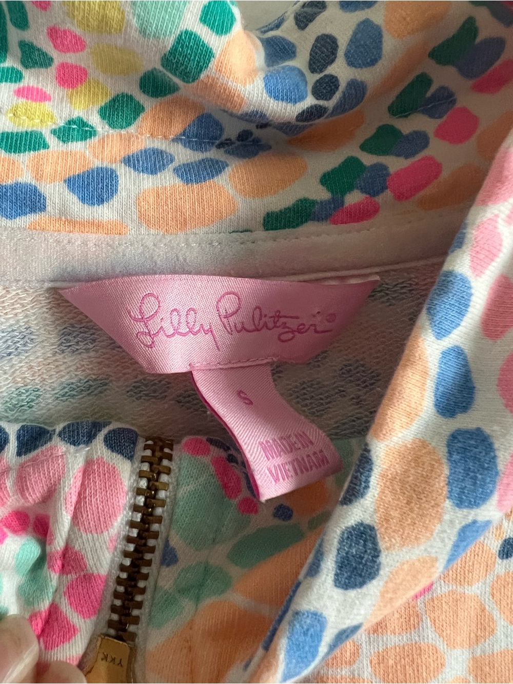 Lilly Pulitzer Skipper Popover Title Wave Mosaic 1/2 Zip Long Sleeve Size S - Picture 7 of 14